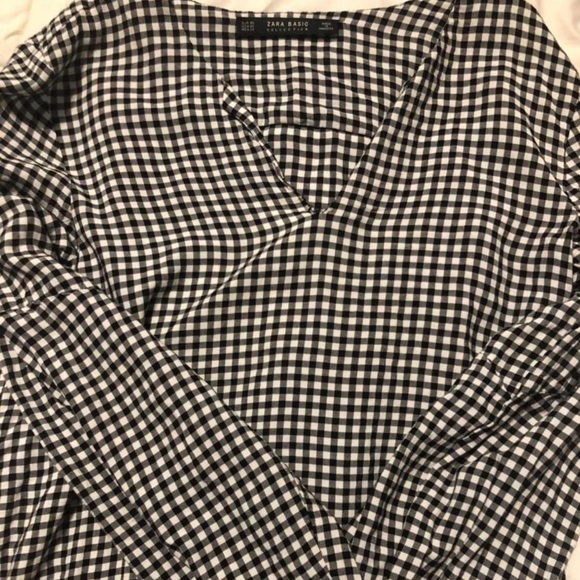 Zara Checkered Blouse - Picture 1 of 2